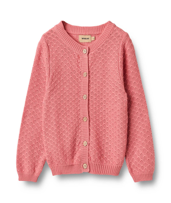 Wheat Knit Cardigan Magnella soft pink